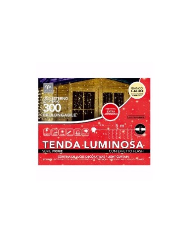 TENDA 300 LED COLORE BIANCO CALDO CON FLASH PROLUNGABILE DA ESTERNO...