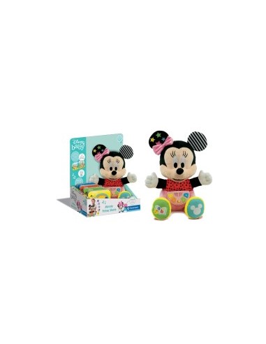 Clementoni Baby Minnie Prime Storie - Raccontastorie Disney Interattivo, Peluche Educativo per Bambini 12 Mesi+