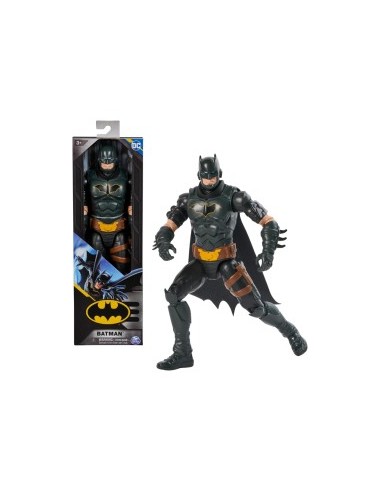 DC Comics, Action Figure Batman con Armatura Grigia, 30 cm, Supereroe con 11 Punti di Articolazione, Giochi per Bambini 3+ Anni