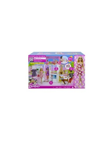 BARBIE casa di barbi a 2 piani con 4 Aree Gioco, Arredata, con Cagnolino e Accessori per bambini da 3+ anni