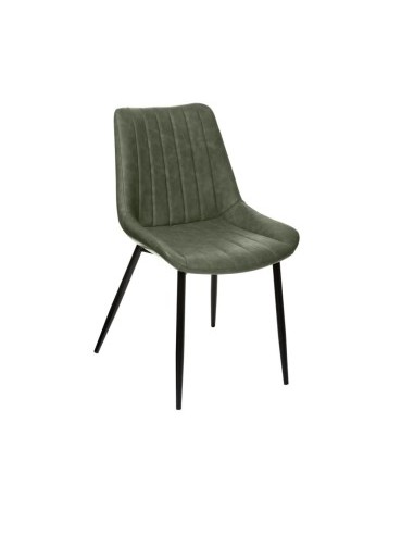 SEDIA OLWEN 179033C VERDE KAKI EFFETTO PELLE su TreG Ingrosso