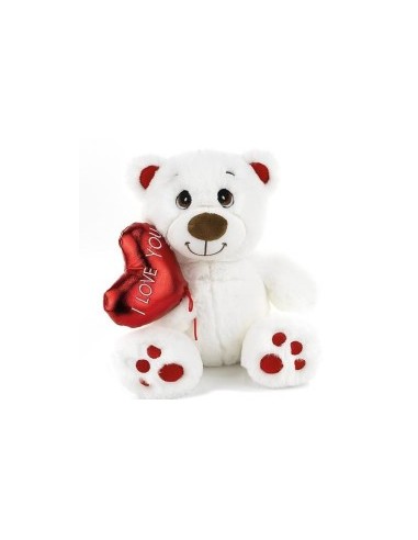 PELUCHE 09107 ORSO BIANCO 60CM I LOVE YOU