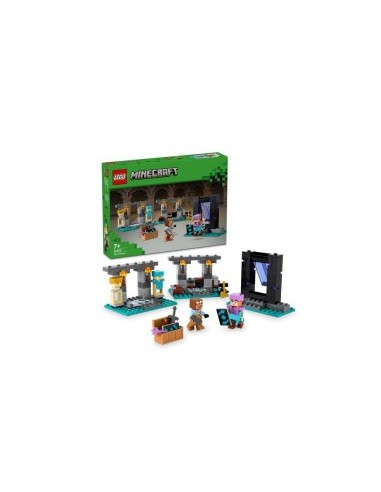 LEGO Minecraft L'Armeria 21252, Modellino con Alex, Armi Giocattolo, Set per Bambini dai 7 Anni, Idea Regalo