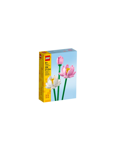 LEGO Creator Fiori di Loto 40647, Bouquet da Costruire con 2 Fiori e 1 Bocciolo, Decorazione Casa, Idea Regalo