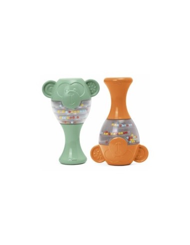 Chicco Maracas Eco+ Scimmie, Gioco Sonoro in Plastica Riciclata, per Bambini 6-36 Mesi