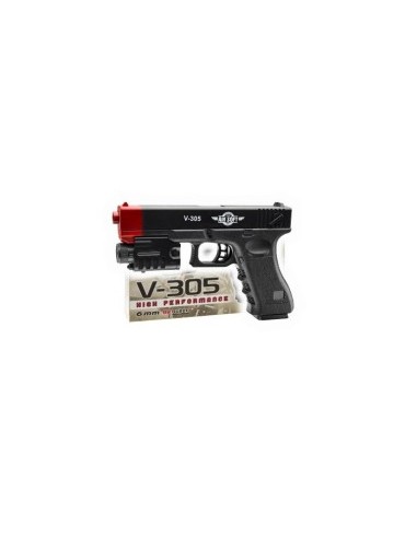 PISTOLA 305 AIR SOFT LASER 6MM CON TORCIA