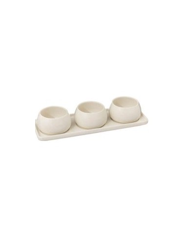 SET APERITIVO 194182 NORA 4PZ CERAMICA BIANCO