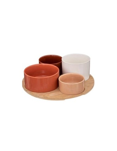 SET APERITIVO 188877 4 CIOTOLE CON SUPPORTO BAMBOO