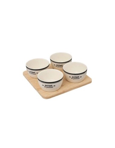 SET APERITIVO 196424 4 CIOTOLE CON SUPPORTO BAMBOO