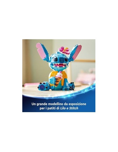 LEGO Disney Stitch 43249, Personaggio da Costruire, Parti Mobili, Camicia, Cono Gelato, Gioco per Bambini, Idea Regalo