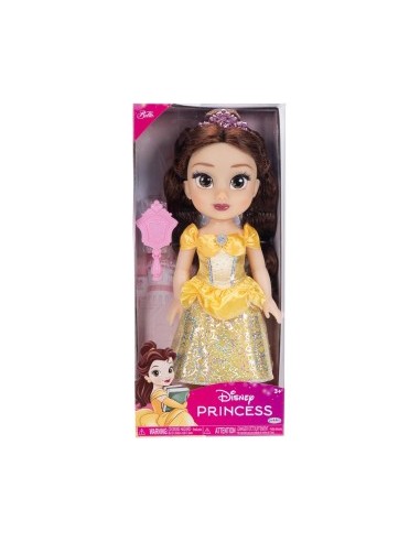 Disney Princess bambola Belle 38 cm, abiti iconici, dettagli glitterati, tiara scintillante, Royal Reflection Eyes