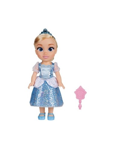 Bambola Disney Princess Cenerentola 38 cm, abiti iconici, dettagli glitterati, tiara scintillante, scarpette coordinate,