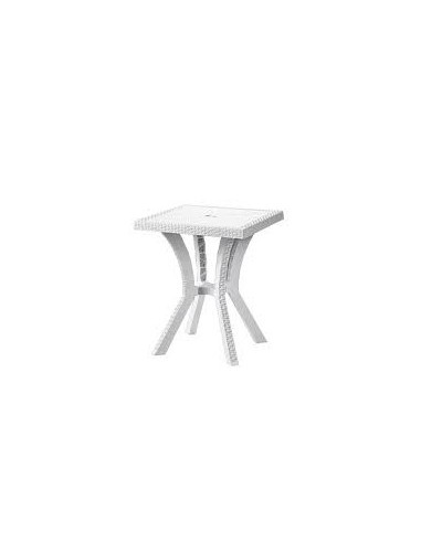 TAVOLO RIGOLETTO RATTAN 60X60X70CM BIANCO DIMAPLAST