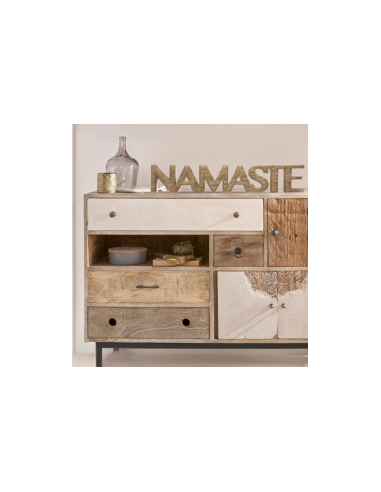 SCRITTA NAMASTE 169407 MANGO 54X10CM MARRONE