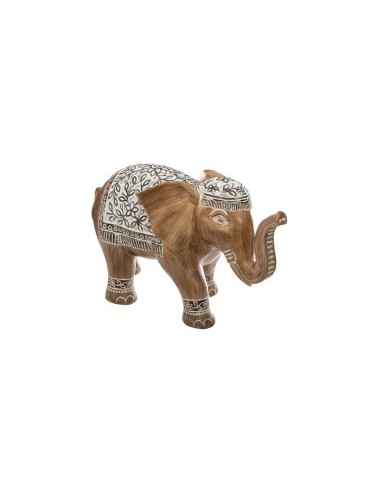 FIGURA ELEFANTE 167538 RESINA 37X16X25CM MARRONE