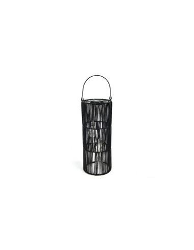 LANTERNA SOLARE 01319 NERO 19X46CM METALLO/PLASTICA