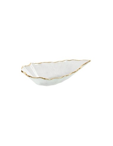 CENTROTAVOLA BD212879 FOGLIA 30X17X7CM CRISTALLO