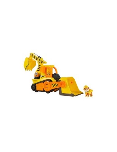 Rubble & Crew, Veicolo Deluxe Bulldozer di Rubble con Luci, Suoni e Personaggio, Giocattolo per Bambini 3+ Anni