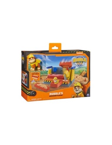 Rubble & Crew Officina di Rubble, Set da Costruzione con Personaggio Rubble, Sabia Kinetic Sand e Strumenti, 3 Anni+