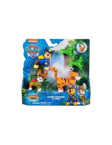 Paw Patrol Jungle Pups con 2 Statuette e Animale della Giungla