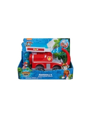 Paw Patrol Jungle Pups, Veicolo Elefante di Marshall, camion con lanciamissili, action figure Marshall, 3 anni+