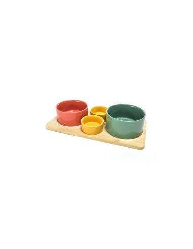 SET APERITIVO 5PZ 09589 CIOTOLE CON VASSOIO BAMBOO