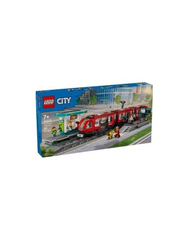 LEGO City Tram e Fermata del Tram 60423, Treno Giocattolo da Costruire, Idea Regalo Compleanno