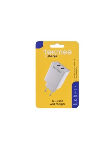 Tekmee Caricatore da muro a 2 porte USB di Tipo A 2.4A