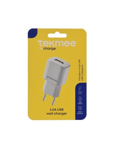 Tekmee Caricabatteria da muro USB Type A da 2.0A 10W