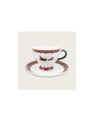 TAZZA CAFFE'56247 CON PIATTINO DECORO ALBERO NATALIZIO su TreG Ingr...