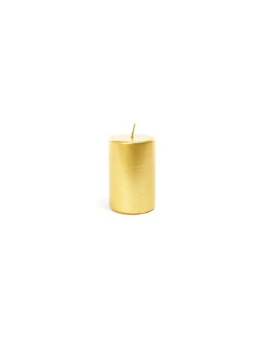 Candela di Natale Pillar Metallica Oro 10X5CM - La Magia di Natale risplende a casa tua