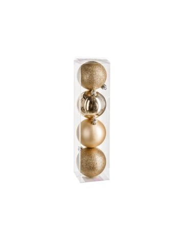 CONF 4 SFERE 129243OR PLASTICA 8CM ORO ASSORTITO