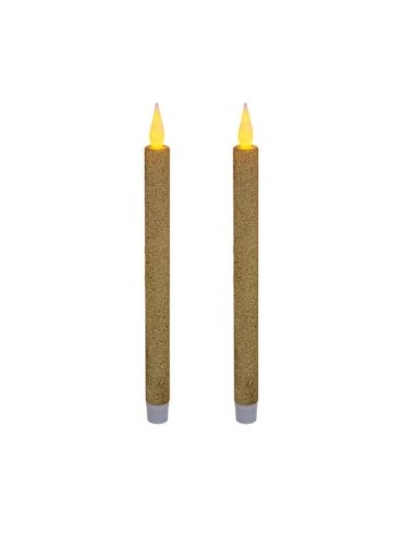 CONF 2 CANDELE 162679C ORO H28CM LUCE LED