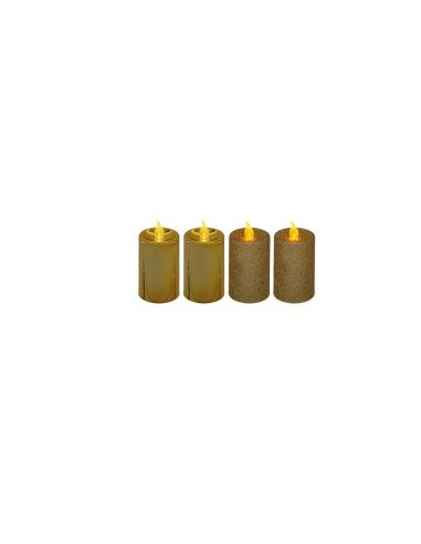 CONF 4 CANDELE 162680C ORO 4X7,5CM LUCE LED