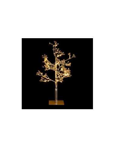 Albero di Natale Dorato con 48 Luci LED H50cm, Decorazione Natalizia, Albero Luminato, Idee per Natale