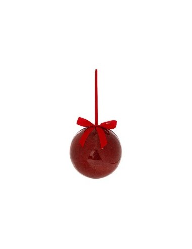 Sfera di Natale Polistirene Rosso Glitter, 15 cm, Pallina di Carta Brillante, Addobbo per Albero