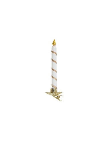 Candela di Natale in Vetro Dorato, Alta 14,5 cm, Elegante e Raffinata, Perfetta per Decorare la casa