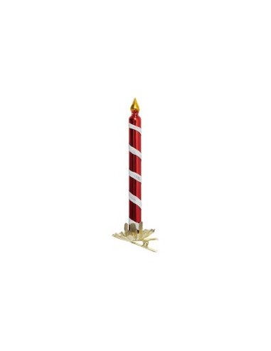 Candela di Natale in Vetro Rosso, Alta 14,5 cm, Elegante e Festiva, Perfetta per Decorare la casa