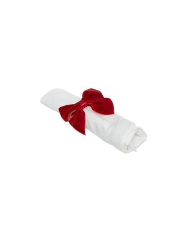 Set 2 Portatovaglioli di Natale, Fiocco Rosso, 8x5 cm, Decorazione Tavola Festiva, Elegante, Ideale per Pranzi Natalizi