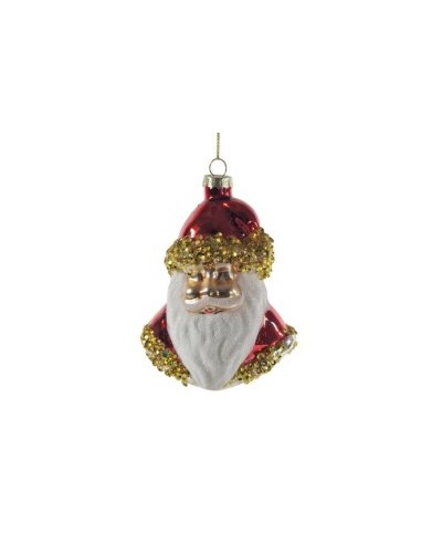 PENDENTE BABBO NATALE VETRO 9X6X11CM