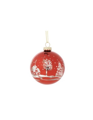 SFERA 139167 VETRO 10CM ROSSO DEC ALBERO