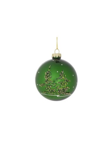 SFERA 139267 VETRO 12CM VERDE DEC ALBERO