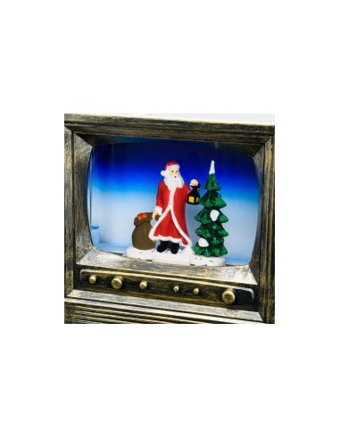 TV Brunita con Glitter LED H22cm - Decorazione Natalizia Luminosa