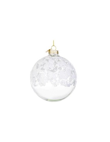 SFERA 0976232 VETRO 10CM ICED TRASPARENTE/BIANCO