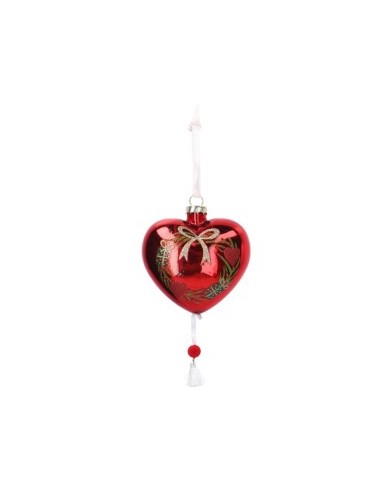 PENDENTE 635867 CUORE ROSSO 8X15CM VETRO