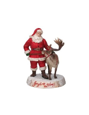 BABBO NATALE 638603 RESINA 28X25X36CM CON RENNA