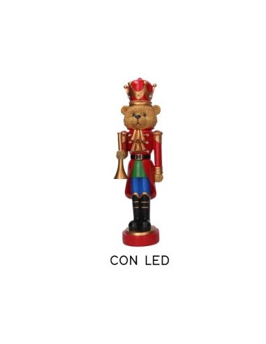 SOLDATO 638605 RESINA H46,5CM ORSO CON LED ROSSO