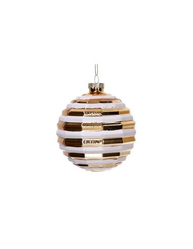 SFERA 639042 VETRO 10CM ORO/BIANCO