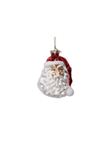 PENDENTE 639577 BABBO NATALE ROSSO 7X9,5CM VETRO