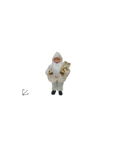 BABBO NATALE 250182 VESTITO PELLICCIA 38CM DECORO ORO